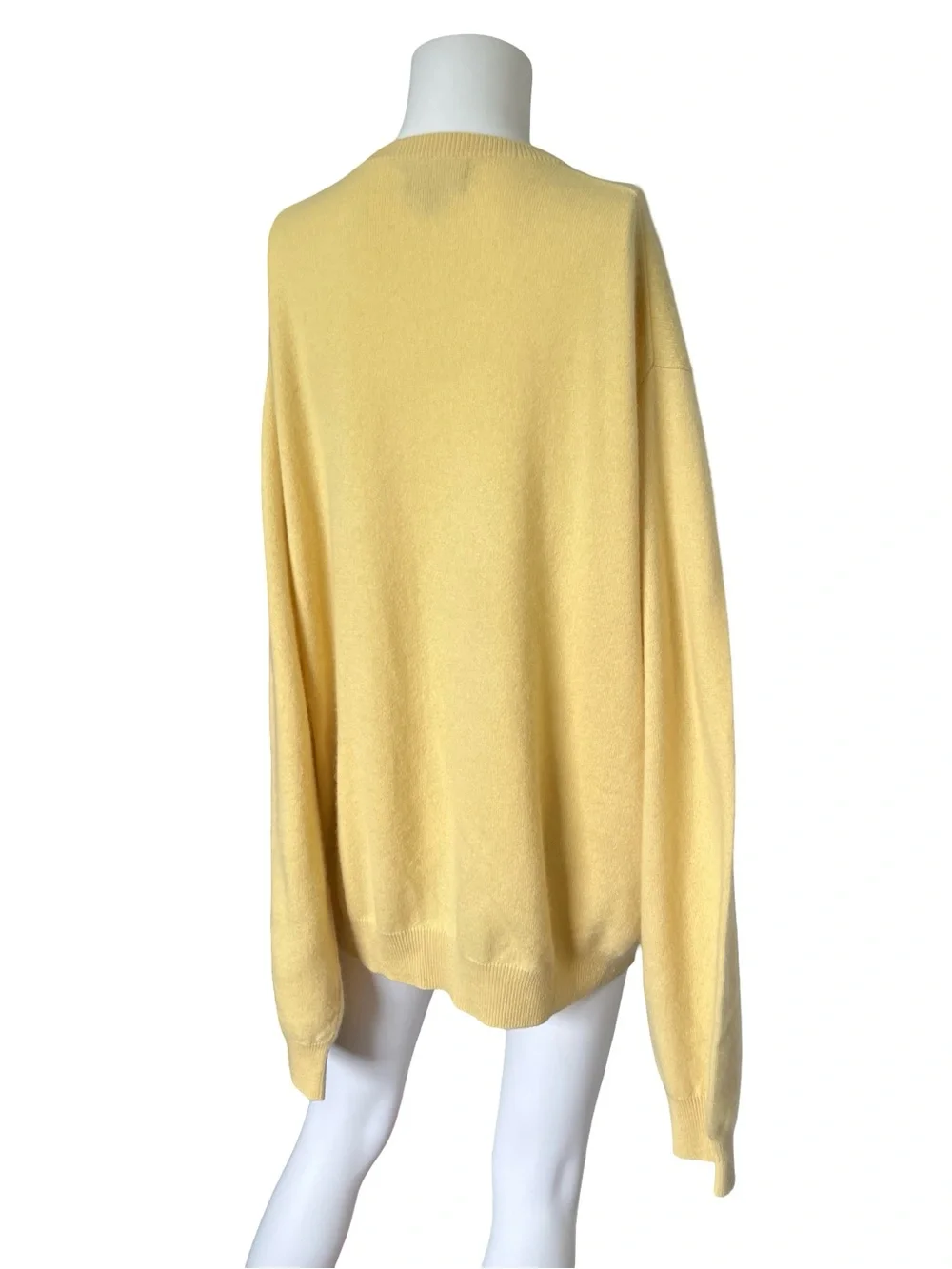 Club Room Cashmere Sweater Butter Yellow Soft Knit V Neck Mens Size XXL